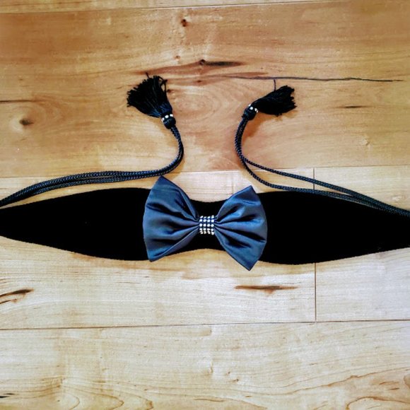 Vintage Black Velvet Belt - Picture 2 of 6